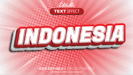 3d text effect independent day indonesia