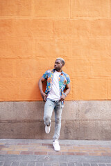 Portrait of a young black man in the street © Imanol