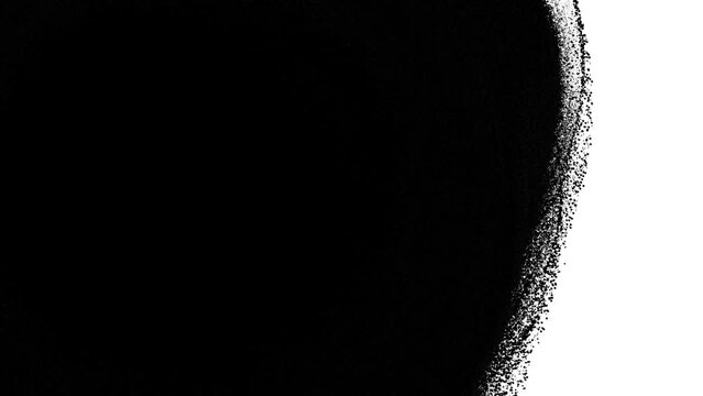 Black Spray Paint Texture Revealing Transition on White