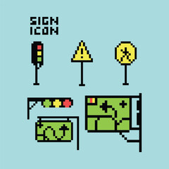 this is Sign icon in pixel art with simple color with blue background this item good for presentations,stickers, icons, t shirt design,game asset,logo and your project.