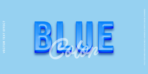Blue text color vector text effect