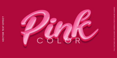 Pink text color vector text effect