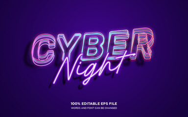 Cyber Night editable text style effect