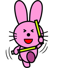 ペンライトを振るウサギ　イラスト