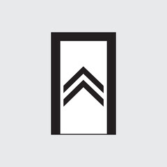 Door vector in black color, creative icon