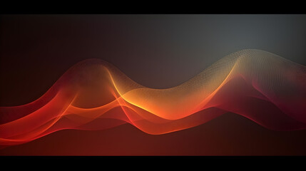 Dynamic Abstract Wave. Vibrant Red and Orange Illustration on Dark Background. generative ai