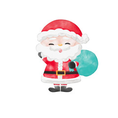 watercolor santa claus