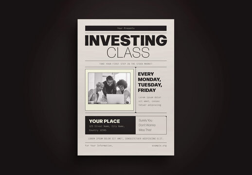 Gray Grotesk Investing Class Flyer Layout
