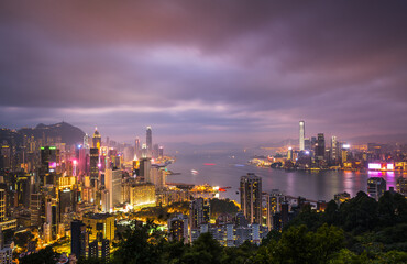 panorama of the city at night