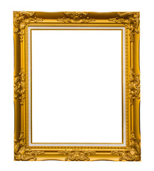 antique golden frame for paintings, mirrors or photos