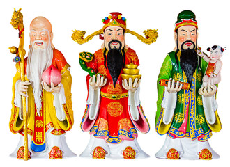 statue Hock Lok Xiu gods for happiness and lucky wish of Chinese