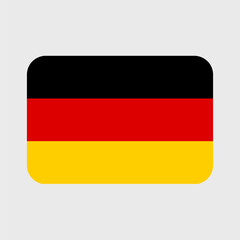 Germany flag vector icons set in the shape of heart, star, circle and map. German flag illustration in different geometrical shapes.