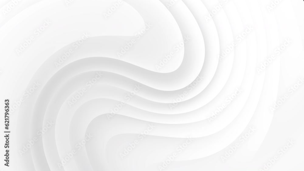 Wall mural white curve waves flowing abstract motion background. seamless looping animation