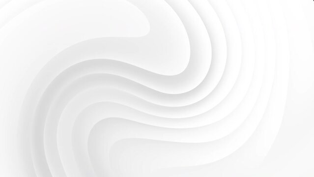 White curve waves flowing abstract motion background. Seamless looping animation
