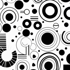 abstract black and white pattern repeating circles. IMAGE AI 