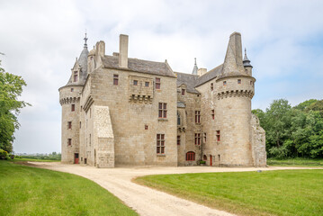 Fototapeta na wymiar View at the Kerouzere castle - France