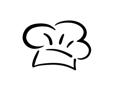Chef Hat Line Art Drawing Icon Cooking Logo Design