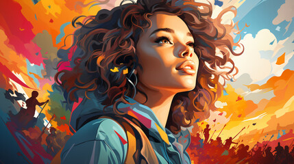 Happy  female smiling