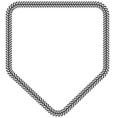 black white Baseball home plate Stitches frame