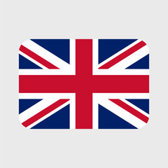 UK flag vector icons set in the shape of heart, star, circle and map. United Kingdom and Great Britain flag illustration in different geometrical shapes. British national symbol.
