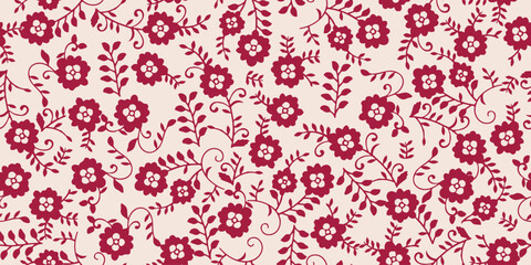 Hand drawn summer floral background
