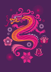 Chinese Happy New Year 2024. Year of the Dragon. Symbol of New Year. 