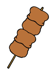 焼き鳥ももタレ串のイラスト素材