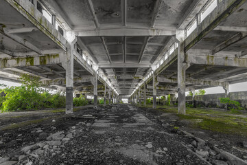 Ruins of an industrial factory.