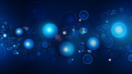 Abstract blue background with circles and bokeh effect - 3d illustration. abstract illustration of a blue background with bokeh lights and lens flare effect
