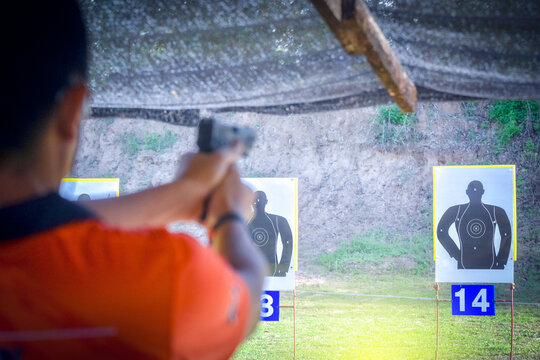 A target sheet set for shooters in the shooting range.