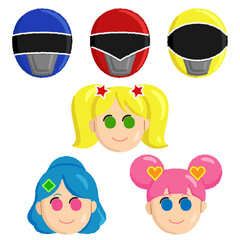 お面（キャラクター）のイラスト