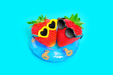 Romantic Summer Getaway: Two Strawberries on a Floatie
