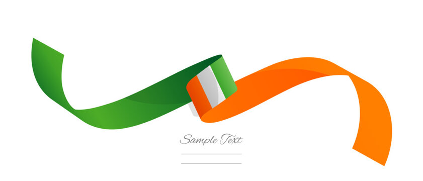 Côte d'Ivoire flag ribbon vector illustration. Ivory Coast flag ribbon on abstract isolated on white color background - Powered by Adobe