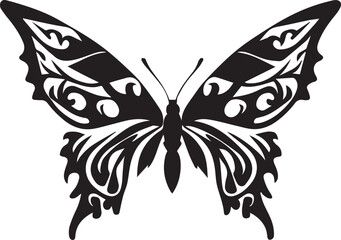 Fototapeta na wymiar Butterfly vector tattoo design