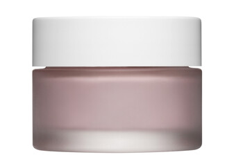 Pink cosmetic cream jar, cut out