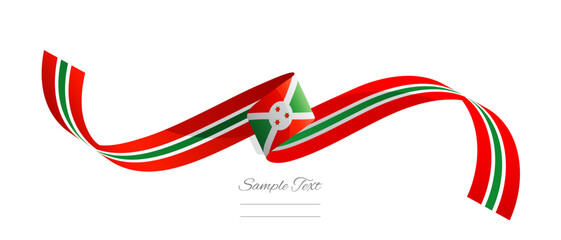 Burundian flag ribbon vector illustration. Burundi flag ribbon on abstract isolated on white color background
