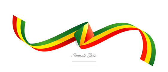 Congolese flag ribbon vector illustration. Republic of the Congo flag ribbon on abstract isolated on white color background