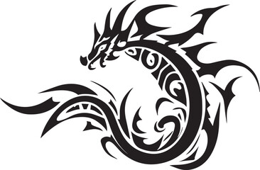 Dragon tattoo design illustration vector