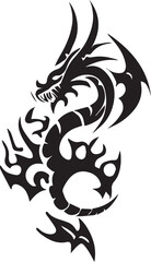 Dragon tattoo design illustration vector