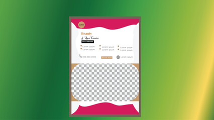 Beauty spa template.Beauticians Essential template for or to make various beauty products attractive.
