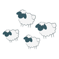 Vector hand drawn sheep outline illustration