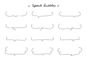 ペンの手描き吹き出しセット_黒