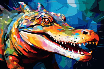 Generative AI.
wpap style abstract background, crocodile