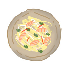 pasta with tomato and cheese and salmon