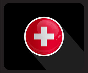 Switzerland Circle Glossy Pride Flag Icon
