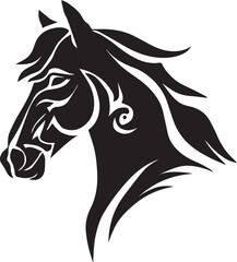 Horse vector tattoo design illustration