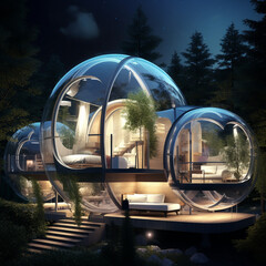 Bubble hotel. Generative AI.