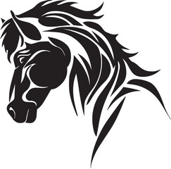 Horse vector tattoo design illustration
