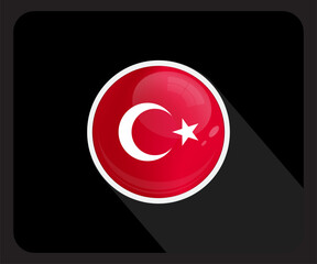 Turkiye Circle Glossy Pride Flag Icon
