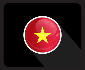 Vietnam Circle Glossy Pride Flag Icon
